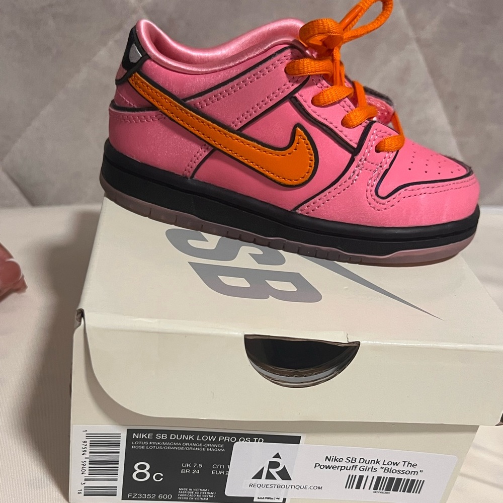 Nike Kids Sneakers Pink with Orange Swoosh